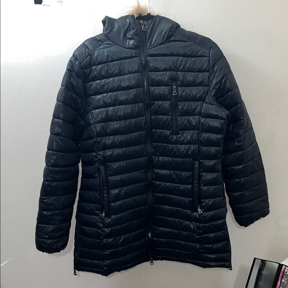 ✨🆕BNWOT Spire Black Puffer Faux Fur Winter Jacket Sz M!NEVER WORN!✨